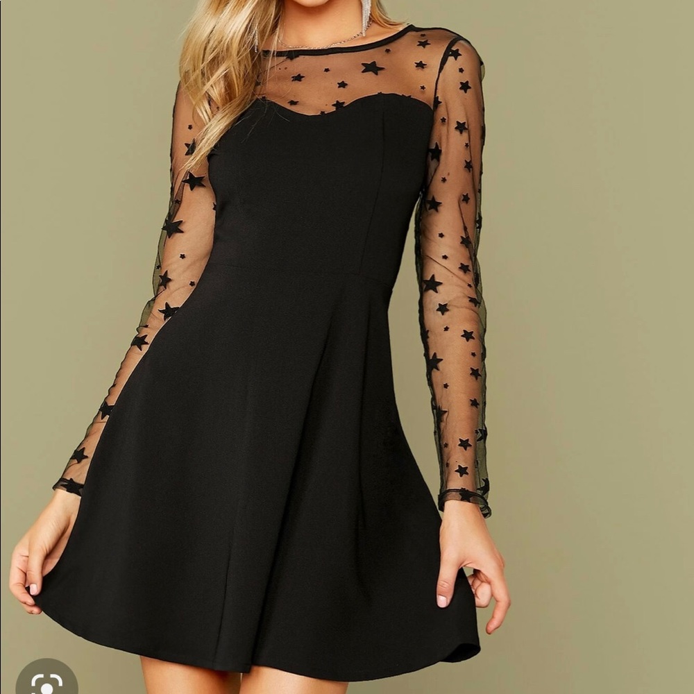 Black star back dress
